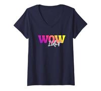 Women's Wow, mega, Great, i Like it V-Neck T-Shirt