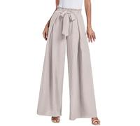 Womens Wrap Around Trousers, Womens Wide Leg Trousers Slit Leg Palazzo Pants for Women Womens Flowy Yoga Pants Ladies Skirt Trousers Casual Lounge Yoga Pants Lounge Hippie Harem Flowy Trousers