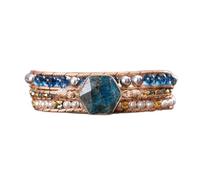 Women's Wrap Bracelets Natural Stone With Shell Beads Triple Wristband Handmade Bangle Gifts Bracelet Jewelry