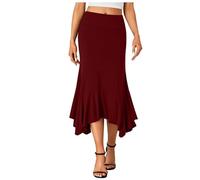 Women's Wrap Skirt High Waist Skirt Mid Length Casual Solid Color Irregular Hem Slim Chic Elegant Fluid Temperament Latin Dance Skirts for Disco