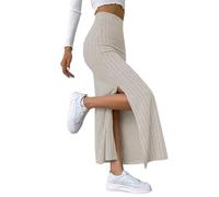 Women's Wrap Skirt High Waisted Long Skirt Side Split Casual Solid Color Slim Fit Comfortable Soft Loose Hem Chic And Elegant Temperament Passe-Partout Winter Skirt