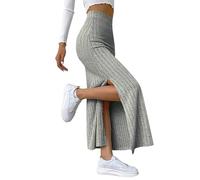 Women's Wrap Skirt High Waisted Long Skirt Side Split Casual Solid Color Slim Fit Comfortable Soft Loose Hem Chic And Elegant Temperament Passe-Partout Winter Skirt