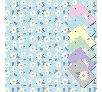 Women's Wrapping Paper, Daisy Design 5 XL Sheets (50 x 70cm). Gift Wrap with Matching Tags. Ladies Gift wrap with Cutting Grid on Reverse.