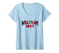 Womens Wrexham Dragon Green Claw Strike Sports Football V-Neck T-Shirt
