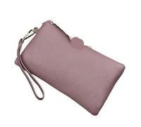 Women'S Wrist Bags Simple Style High Capacity Womens Genuine Leather Phone Holder Long Purse Zipper Clutches HandBag with Wrist Strap For Evening, Holiday(Purple)