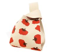 Women's Wristlets Knit Handbag Fashion Knit Handmade Shopping Bags High-capacity Knot Wrist Bag Girls(Type5)