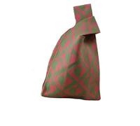 Women's Wristlets Knit Knitted Handbag High-capacity Love Tote Bag Knot Wrist Bag(Khaki)