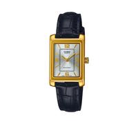 Womens Wristwatch CASIO LTP-1234PGL-7A2EF Leather Black Golden Vintage