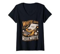 Women's Write Rewrite Rerewrite Writer Writing Author V-Neck T-Shirt