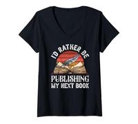 Womens Writer Art For Men Women Novel Writing Poet Published Author V-Neck T-Shirt