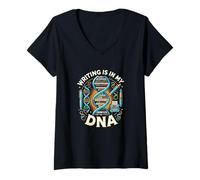 Womens Writing is in My DNA - Creative Author Poet Artist Passion V-Neck T-Shirt