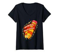 Women's Writing My Own Chapters of Chaos Pencil Writer Author Creat V-Neck T-Shirt
