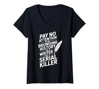 Women's Writing Pay No Attention to My Browsing History V-Neck T-Shirt