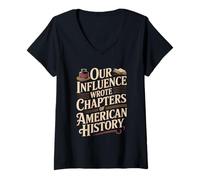 Womens Wrote Chapters of American History Hispanic Heritage V-Neck T-Shirt