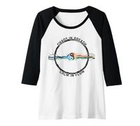 Womens Wu Xing Five Elements Qigong Yin Yang, Calm in Flow Raglan Baseball Tee