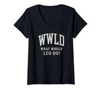 Womens WWLD What Would Leo Do Pope Leo XIV Catholic Humor V-Neck T-Shirt
