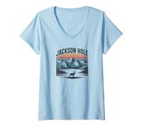 Womens Wyoming Jackson Hole V-Neck T-Shirt