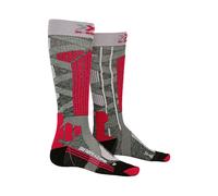 Women's X-Socks Rider 4.0 ski socks (stone grey melange/pink)
