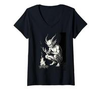 Women's Xaphan Tiny Demon, Big Sparks V-Neck T-Shirt