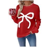 Women's Xmas Jumpers Winter Crew Neck Knitted Sweaters Christmas Pullover Jumper Tops Sweatshirt Womens Jumper Christmas Ladies Top Long Sleeve Sweater Pullover Jumpers for Women Fall Sweaters Tops