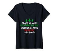 Womens Xmas Might As Well Sleep Under The Tree Cause We All Know V-Neck T-Shirt