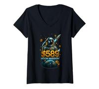 Womens XRP 589 Moon Mission - Legendary Bearable Achievement V-Neck T-Shirt
