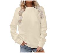 Women's Y2K Crew Neck Pullover Sweatshirts for Women Casual Solid Cute Outfits Comfort Sweaters Funny Aesthetic Sweatshirts Fashion 2025 Workou Trendy Essential Fall Womens Loose Fit Khaki