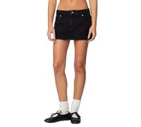 Women's Y2K Denim Mini Skirt Sexy Mid Waisted A-Line Tight Jean Skirts with Pockets Micro Cargo Skirt Club Party (A-01, L)