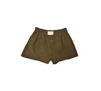 Women's Y2K Lounge Shorts Elastic Low Waist Striped Plaid Print Button Front Beach Pajama Bottoms Boxer Shorts Sleepwear (D-Army Green, M)