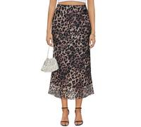 Women's Y2k Mesh Midi Skirt Elastic High Waisted Floral Print Bodycon Mermaid Long Skirts for Women, Animal Print, L