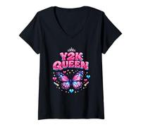 Women's Y2K Queen Design Brings Back the Iconic Early 2000 V-Neck T-Shirt