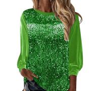 Women's Y2K Sequin Long Sleeve Top, Sequin Tops for Women UK V Neck Solid Long Sleeve Pullover Blouses Ladies Satin Sleeved Sparkly Shimmer Shirt Elegant Glitter Shirts Festival Party Shining Outfit
