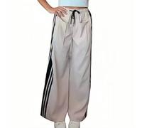 Women's Y2k Track Pants - Drawstring Waist Side Stripe Wide Leg Casual Baggy Joggers Loose Fit Vintage Sports Trousers Streetwear Retro Athletic Parachute Pants Sweatpants (Black,M)