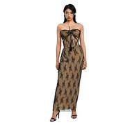 Womens Y2K Two Piece Tie Dye Summer Skirt Set Girls Sexy Halter Neck Patchwork Tops+A-Line Bodycon Skirt 2Pcs Streetwear (E Brown Black, S)