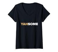 Womens Yahsome Hebrew Yahuah YHWH V-Neck T-Shirt