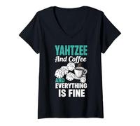 Women's Yahtzee and Coffee Yahtzee Game Dice Game Yahtzee V-Neck T-Shirt