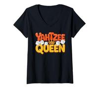 Women's Yahtzee Queen Yahtzee Game Dice Game Yahtzee V-Neck T-Shirt