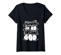 Womens Yahweh is an Awesome God V-Neck T-Shirt