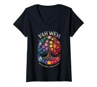 Womens Yahweh Our Very Breath Speaks His Name Bible Verse Religious V-Neck T-Shirt