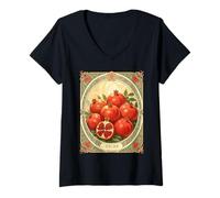 Womens Yalda Pomegranate The Darkest Night Celebration V-Neck T-Shirt