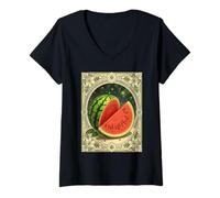 Womens Yalda Watermelon Chelle Night Winter Solstice V-Neck T-Shirt