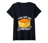 Womens Y'all Got Any Cornbread Southern Food Humor Saying V-Neck T-Shirt