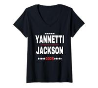 Womens Yannetti Jackson 2025 Vote For Your Favorite Defense Team! V-Neck T-Shirt