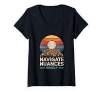 Womens Yapper SLP Retro Maze Vintage Puzzle Linguistics V-Neck T-Shirt