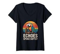 Womens Yapper SLP Retro Parrot Echoes Vintage Sunset Style V-Neck T-Shirt