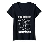 Women's Yard Work Weekend Warrior Recovery Pending Funny V-Neck T-Shirt