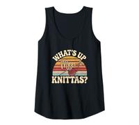 Womens Yarn Craft Humor What's Up My Knittas Quote Tank Top