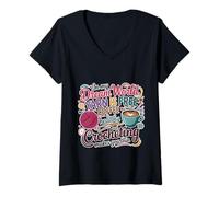 Womens Yarn’s Free Coffee’s Healthy Crochet Makes You Thin - V-Neck T-Shirt