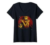 Women's Yazz Pop Singer The Only Way is Up By Simon Fowler V-Neck T-Shirt