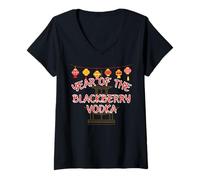 Womens Year of the Blackberry Vodka - Funny Chinese New Year Gifts V-Neck T-Shirt
